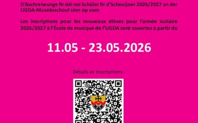 Inscription école de musique de l&rsquo;UGDA 2026/2027