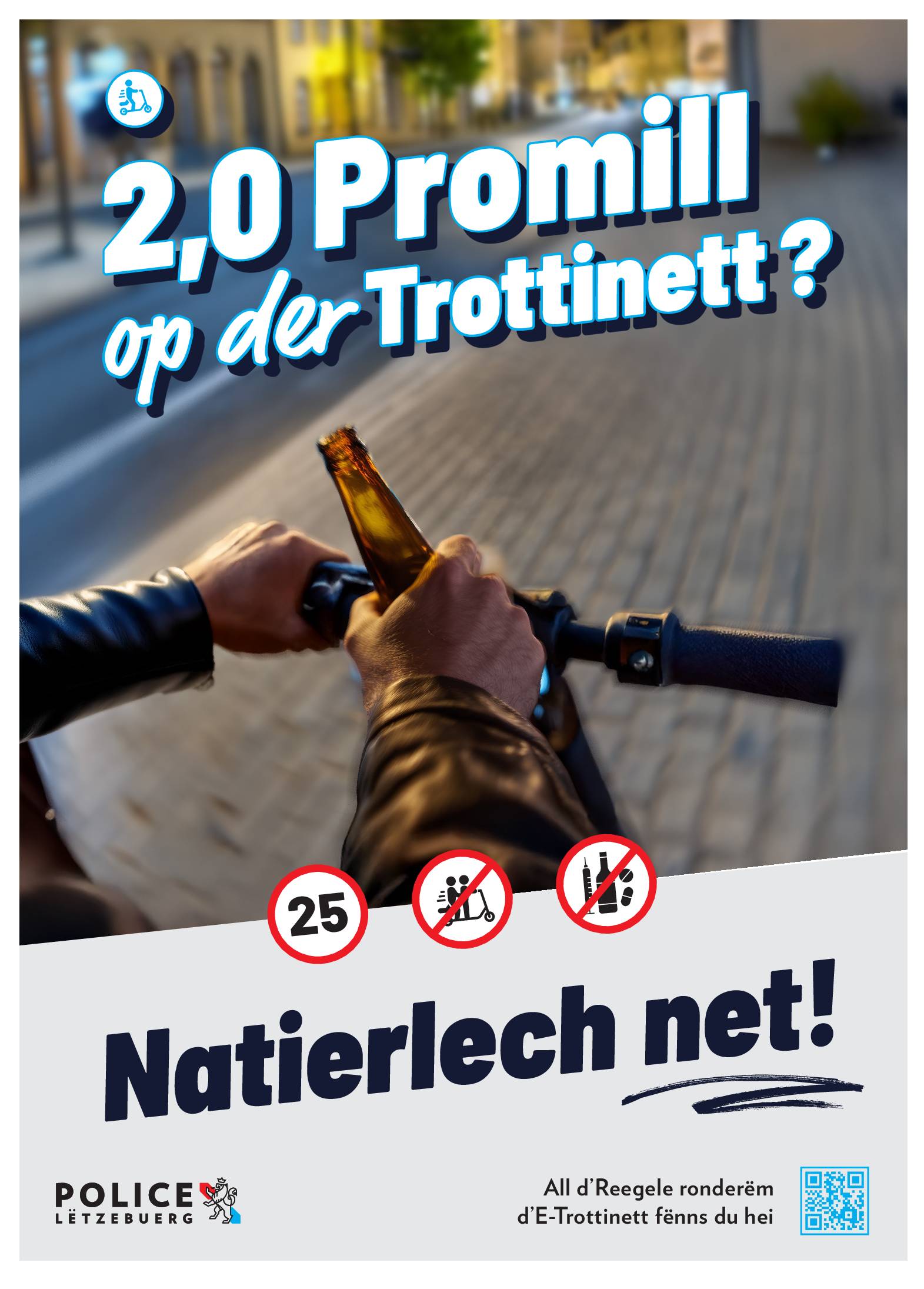 Police Lëtzebuerg - Affiche E-Trottinett