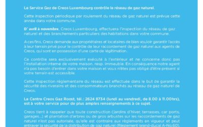 Contrôle du réseau de gaz naturel – CREOS