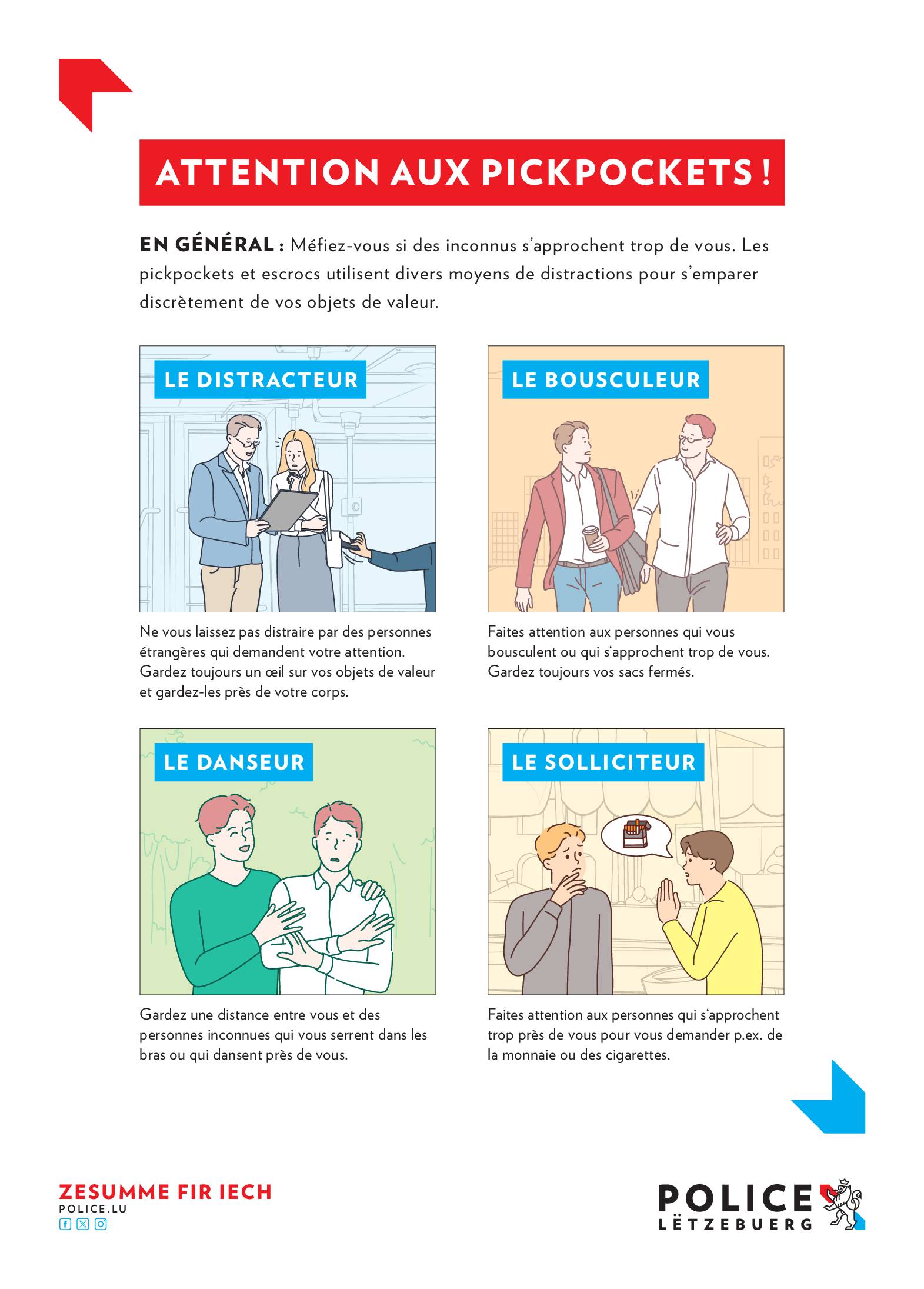 Attention aux pickpockets - Police Lëtzebuerg
