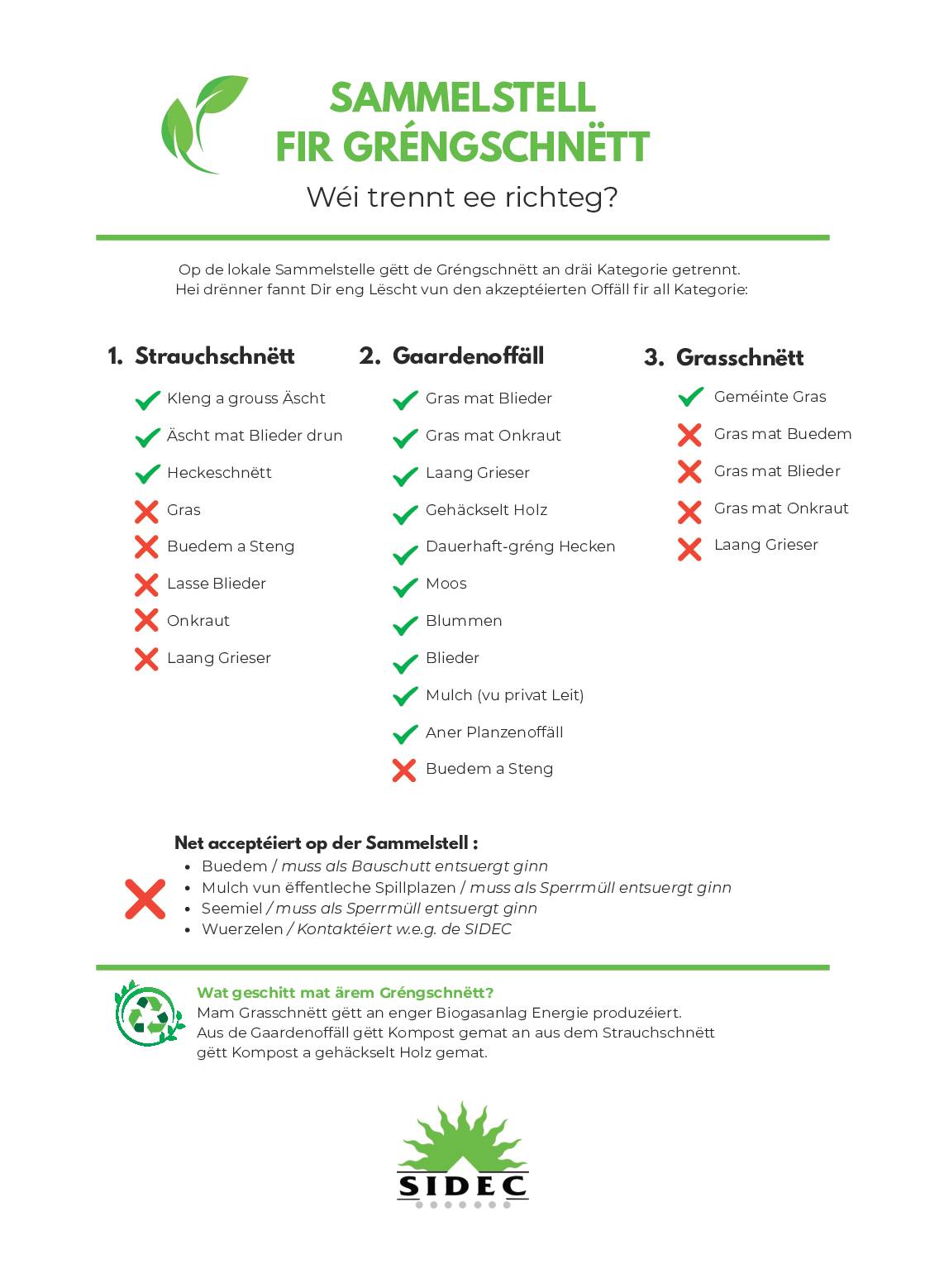 Gréngschnëtt / Déchets verts